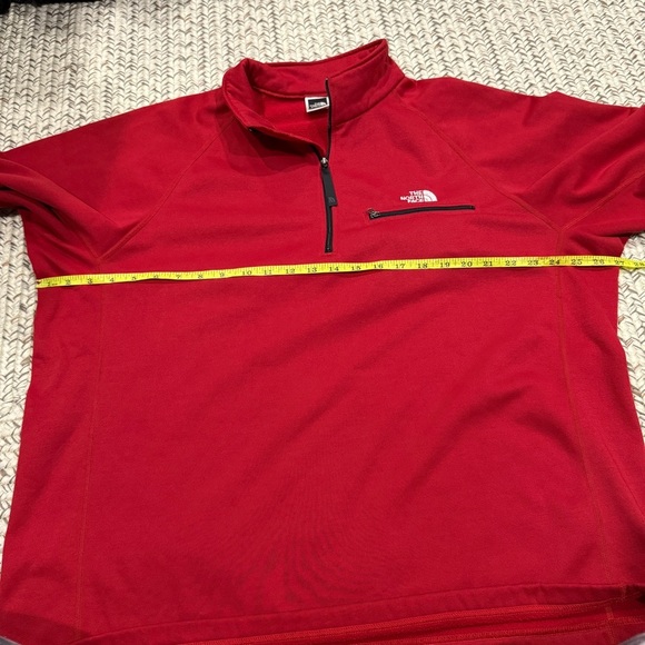 The North Face Red 1/4 Zip Ultrawick Embroidered Jacket - Picture 9 of 10